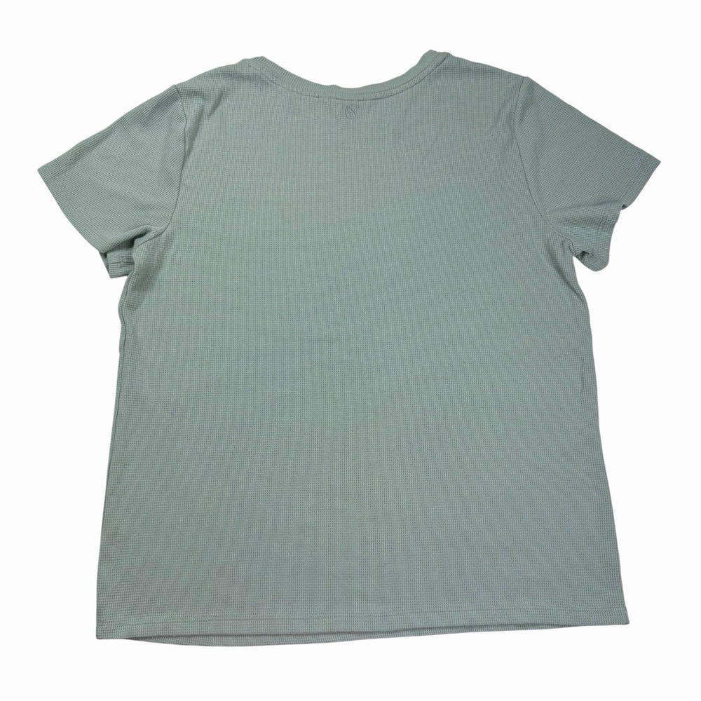 Blue Victoria's Secret Waffle Knit Thermal Short Sleeve Shirt  Size Medium Comfy - Picture 2 of 7